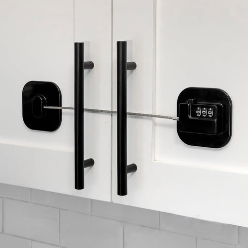 Child Safety Cabinet Locks,Cabinet Locks with Combination Closet Lock,Cabinet Lock,Child Proof Refrigerator Lock(Black 2Pcs)...