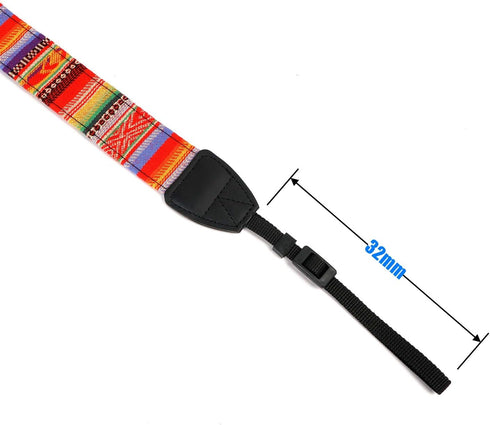 WANBY Camera Strap Canvas Rainbow Neck Shoulder Strap with Quick Release Buckles for DSLR SLR...