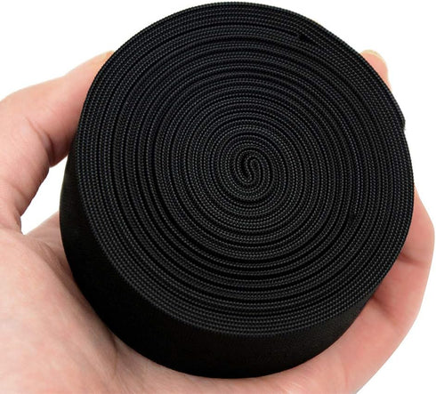 Black Elastic Band for Sewing Knitting High Elasticity Elastic Spool for Wigs, Waistband, Craft DIY Projects (1.4 inch X 5.5 Yard)...