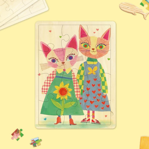 Blank Puzzle with 12 Pieces, Large Blank Puzzle Pieces with Puzzle Tray, Blank Wooden Jigsaw Puzzles for Crafts & DIY, Make Your Own Puzzle 11.8x8...