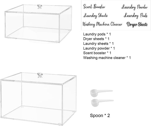 VOTLEVT Acrylic Laundry Pods Container and Scent Boosters Container Set, Laundry Room Organization and Storage, Laundry Pod Holder and Laundry Pow...