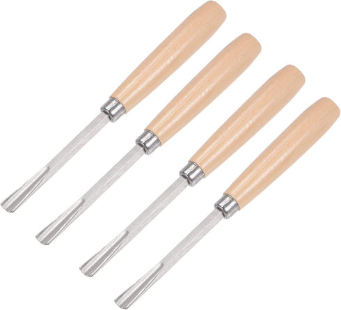 uxcell Wood Chisels Carving Knife, 10mm Chrome Plated 45# Carbon Steel Straight Half-round Tip Woodworking Hand Tool Graver 165mm (6.5-Inch) Lengt...