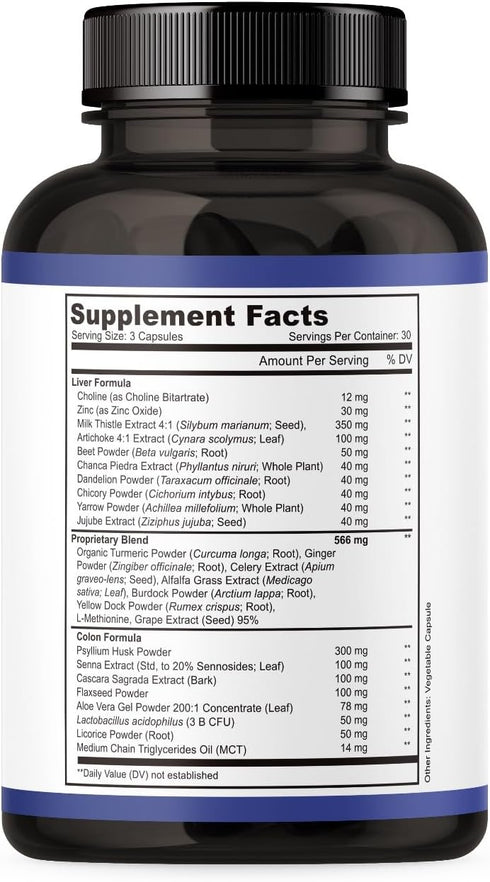 Liver Detox & Colon Cleanse - 2X Stronger Cleanse - Liver Cleanse Detox & Repair - Colon Cleanser & Detox - Premium Liver Support Supplement - Men...