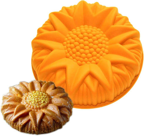 9.8'' Sunflower Birthday Cake Mold Silicone Baking Molds Party Cake Bakeware for Your Anniversary Dessert, Cake, Bread, Tart, Pie, Flan and More #...