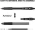 feela 52 Pack Retractable Black Ink Gel Pens, Premium Medium Point Rollerball Pens for School Smooth Writing with Comfort Grip(19 Black with 27 Re...