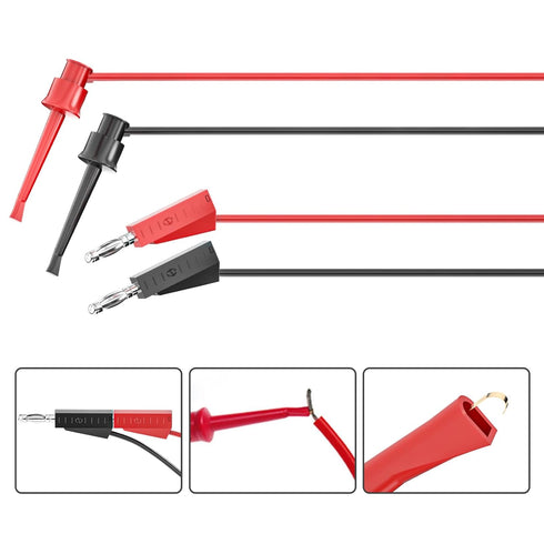Goupchn Multimeter Test Leads Kit with Alligator Clips Banana Plug to Test Hook Clips Wire Replaceable Precision Sharp Probes Set for Multimeter E...
