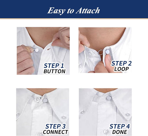 OURUI Button Extender Collar Extenders for Men Dress Shirts, Metal Neck Extender 1/2” Size Expansion for Shirt Coat Suits Pants, 6 Pack Silver...