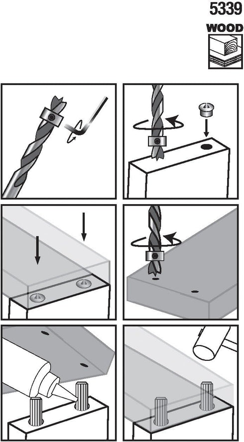 Milescraft 5339 Dowel Kit 3/8in - Includes Brad Point Drill Bit, Fluted Wooden Dowel Pins With Chamfered Ends (10pcs), 2 Dowel Tenon Centers, and ...
