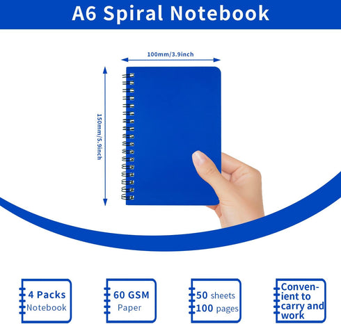 Spiral Notebook 4Pack Pocket Notebook 4.2"x 6.1" Pocket Notepad Small Notebook (4Pack Spiral Notebook)...