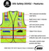 Reflective Vest High Visibility Two Tone with Pockets and Zipper, ANSI Class 2 Compliant, Yellow with Orange Trim XL...