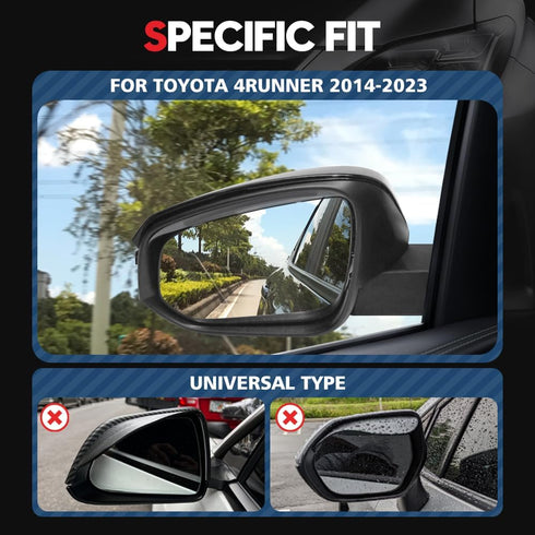 VEHICODE Side Mirror Rain Guards Car Accessories for Toyota 4Runner 2010-2023 2022 2021 2020 2019 2018 2017 2016 2015 2014 2013 2012 2011 2010 Rai...