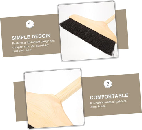 Pine Horsetail Broom Indoor Broom Horse Hair Broom Soft Bristle Broom Tile Surface Broom Heavy Duty Household Broom Wooden Broom Floor Sweeping Br...