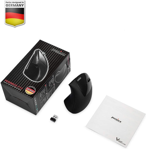 Perixx PERIMICE-713 Wireless Ergonomic Vertical Mouse - 800/1200/1600 DPI - Right Handed - Recommended with RSI User...