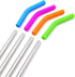 Big Drinking Straws Reusable 12" Extra Long 8mm Extra Wide Food-Grade 18/8 Stainless Steel Silicone Elbows Tips for Smoothie Milkshake Cocktail Ju...