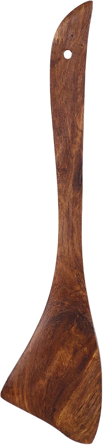 LX LEKHX Wooden Spoon for Cooking Spoons Organic Natural Teak Wooden Kitchen Utensils flat wooden spatula Long Kitchen Cooking Spoon Best Wood Ser...