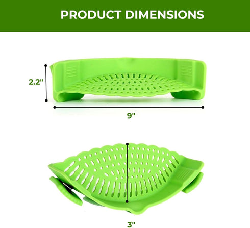 Performore Compact Universal Silicone Snap-On Pot Strainer | Heat-Resistant Clip-On Food Colander | BPA-Free Pasta, Vegetable & Soup Drainer | Dis...