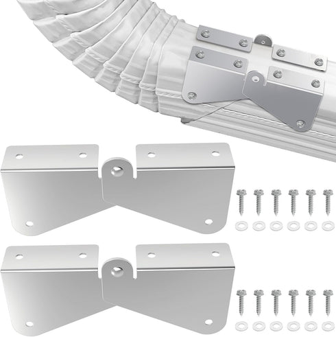 2 Pcs Gutter Extension Hinge, Gutter Downpipe Extension Hinge, Downspout Extension Flip-Up Hinge,Easy DIY Install on Any Size Rectangle or Square ...