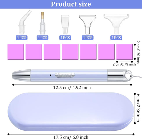 Zonon 27 Pcs Rhinestone Art Accessories, Included Lighted USB Rechargeable LED Painting Pen, 20 Glue Clay, 5 Rhinestone Pen Tips and Storage Case ...