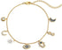 SLOONG Evil Eye Bracelet Anklet Hamsa Hand Bracelet 14K Gold Plated Dainty Bracelet Anklet White Blue Cz Pendant Bracelet Anklet for Women, Adjust...