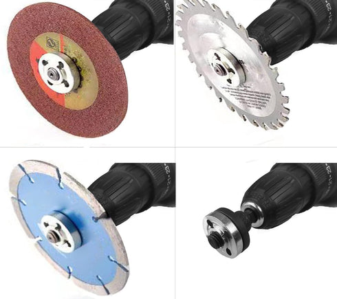 5 in 1 Electric Drill Conversion Angle Grinder Adapter Connecting Rod Kit with Wrench Variable Shaft Coupler Converter Tool, 6mm Arbor Mandrel Ada...