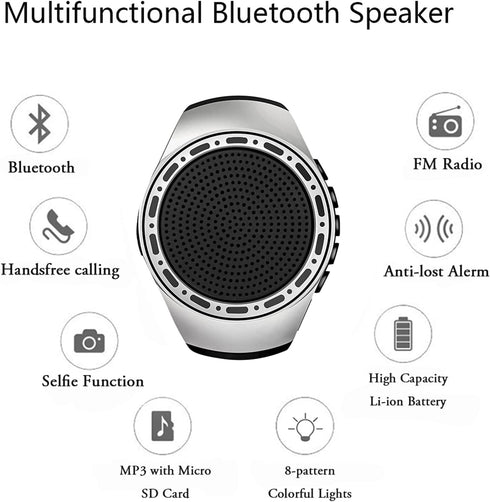 Wireless Wearable Waterproof Wrist Portable Bluetooth Speaker Watch with Multi Function FM Radio & MP3 Player & TWS & Selfie & Ultra Long Standby ...