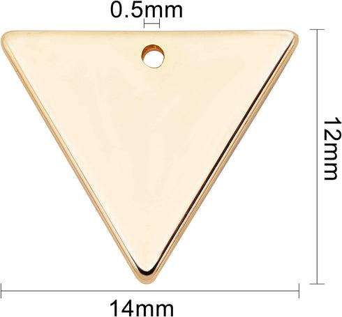 BENECREAT 30Pcs 18K Gold Plated Triangle Charms - 14x12mm Pendants for Necklace, Bracelet & Earring DIY...