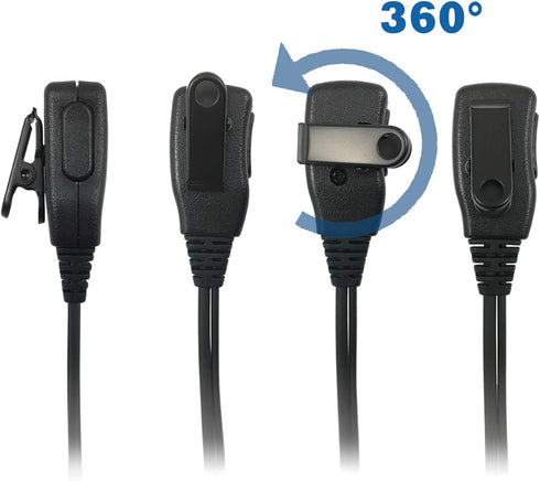1.5-Wire Security & Surveillance Clear Acoustic Tube Earpiece Headset with PTT Button Mic Compatible with Kenwood, Baofeng & Retevis Radios H-777,...