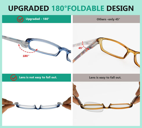 Eyekepper 5-Packs Metalless Design Reading Glasses for Women Screwless Spring Hinges Ladies Readers +1.0...