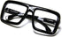 Black Thick Square Glasses Clear Lens Eyeglasses Frame Super Oversized Fashion...