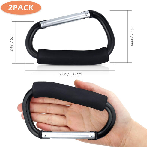JIALEEY Grocery Bag Shopping Bag Holder Handle Carrier Tool Multi Purpose Snap Hook Stroller Hook Set Organizer Accessories with Soft Foam Grip fo...