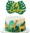MATTTIME Tropical Baby Cake Topper Jungle Safari Baby Shower Decoration Monstera Leaf Green Gold Glitter Boy Girl Gender Reveal Supplies...