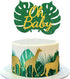 MATTTIME Tropical Baby Cake Topper Jungle Safari Baby Shower Decoration Monstera Leaf Green Gold Glitter Boy Girl Gender Reveal Supplies...