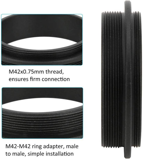 V BESTLIFE M42 to M42 Thread Coupling Ring Adapter for Lens Filter,M42x0.75mm Male to Male Aluminum Alloy Metal Ring Adapter...