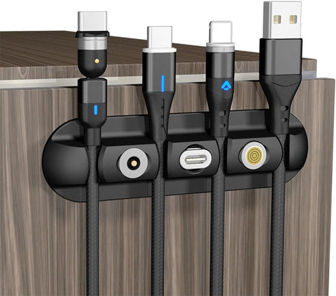 Cable Clips,2 Pack Cord Organizer,Cord Management,USB Cable Holder with 3 Magnetic Connector Adapter Slots for Desk,Wall,Nightstand, Phone Charger...