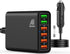 Multi Ports USB Car Charger, 96W 6 Port QC3.0 Fast Adapter Multiple Ports, with Four Quick Charge 3.0 Port, 12V-24V Multi Device Cigarette Lighter...