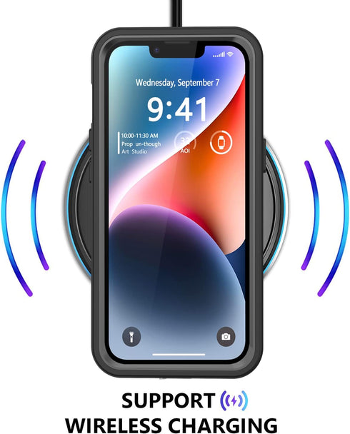 for iPhone 14 Plus Waterproof Case with Built-in Screen Protector, Shockproof Dustproof Full Body Protective IP68 Waterproof Phone Case for iPhone...