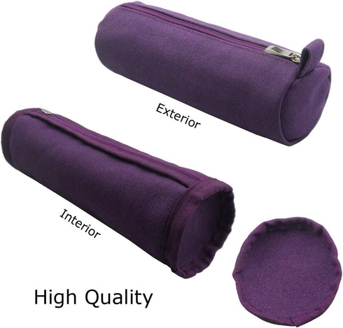 Enyuwlcm Heavy Canvas Stationery Stylish Simple Pencil Bag and Durable Compact Zipper Pencil Case Pouch 1 Pack Purple...
