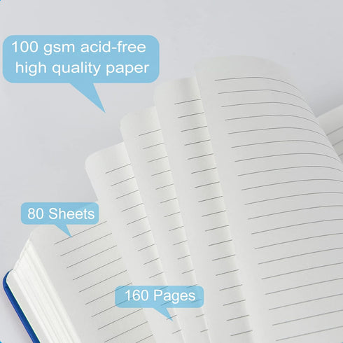 6 Pack Pocket Notebooks Small Journal Notebooks Mini College Ruled Notepad Leather Hardcover Lined Journals for Office Home School Business, 3.5" ...