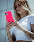 FELONY CASE for iPhone 11 - Neon Pink Case, Liquid Silicone with Anti-Scratch Microfiber Lining, 360° Shockproof Protective Cover...