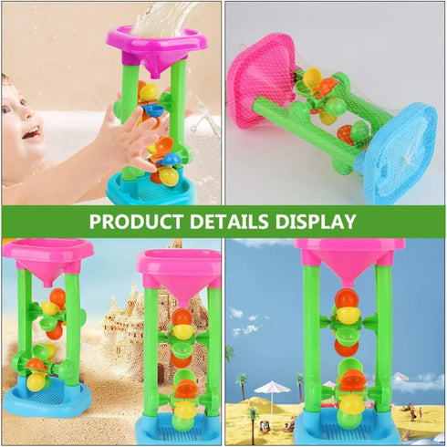 Alipis Sand Wheel Beach Toy, Beach Sand Water Wheel Beach Hourglass Toy Water Sifting Funnel Outdoor Tool Kit for Summer Beach...
