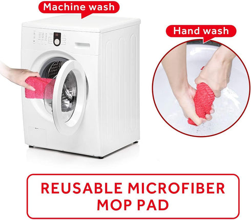 16.5 inch Mop Pads Refills, 3 Pack Microfiber Reusable Replacement Mop Pads Flat Replacements Heads for Wet Or Dry Floor Cleaning and Scrubbing, R...