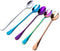 Long Handle Tea Spoon, Stainless Steel Multicolored Spoon Iced Tea Spoons for Mixing Ice Cream Coffee Spoon Milkshake Dessert Spoon Cocktail Stirr...
