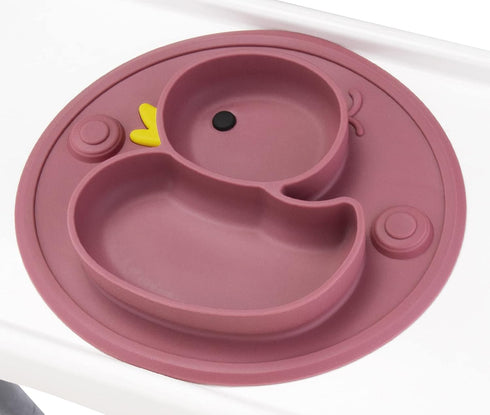Baby Divided Plate Placemat Silicone- Portable Non Slip Child Feeding Suction Plate for Children Babies and Kids BPA Free Baby Dinner Plate Microw...