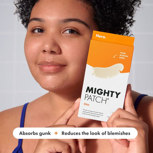 Mighty Patch™ Chin Patch from Hero Cosmetics - XL Contoured Hydrocolloid Chin Patch for Blemishes and Pimples, Non-Irritating, Vegan-Friendly, Not...