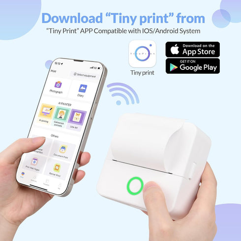 mafiti Portable Thermal Pocket Printer Inkless Bluetooth Receipt Mini Printer Wireless Sticker Lable Printer Study Notes Pictures Photos Print for...