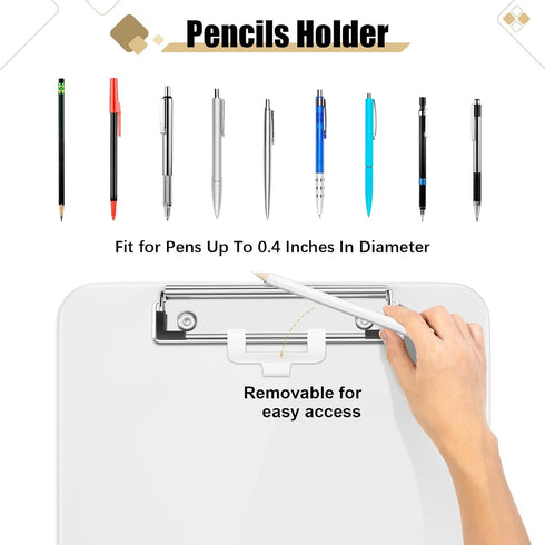 Hongri 2 Pack Plastic Clipboards with Pen Holder, 8.5x11 Clipboard Letter Size for Classroom, Students, Teacher, Office and School, Low Profile Cl...