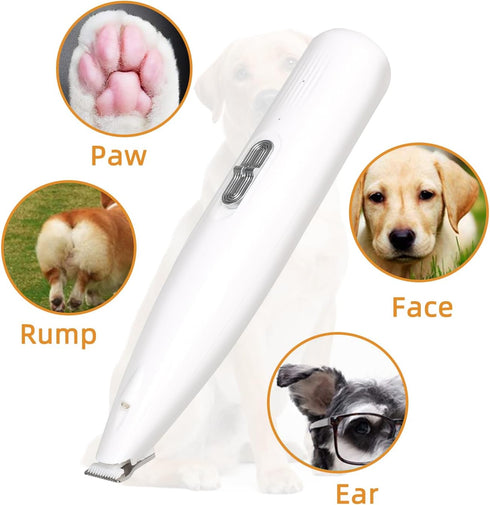 Electric Dog Paw Fur Trimmer Christmas Cordless Ear Hair Clipper Small Cats Mini Dogs Shaver Light up Puppy Grooming Clippers 2 Speeds Rechargeabl...