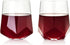 Viski Raye Faceted Crystal Wine Glasses Set of 2, No-Lead Premium Crystal Clear Glass, Modern Stemless, Wine Glass Gift Set, 20 oz...