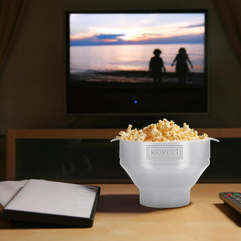 The Original Korcci Microwaveable Silicone Popcorn Popper, BPA Free Microwave Popcorn Popper, Collapsible Microwave Popcorn Maker Bowl, Use In Mic...