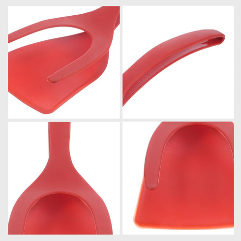 Alipis 2 in 1 Grip and Flip Spatula Tongs Egg Flipper Tong Pancake Fish French Toast Omelet Making for Home Kitchen Cooking Tool Red...